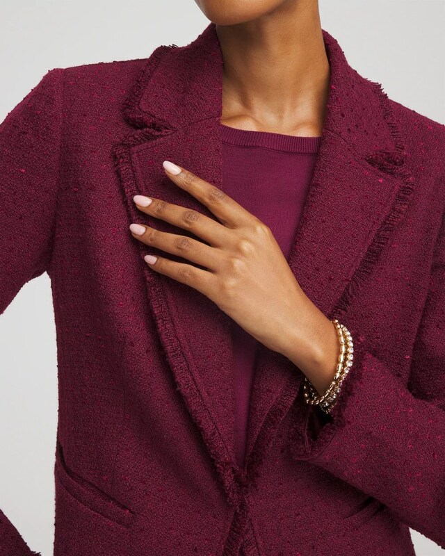 Tweed Fringe Blazer - image 4